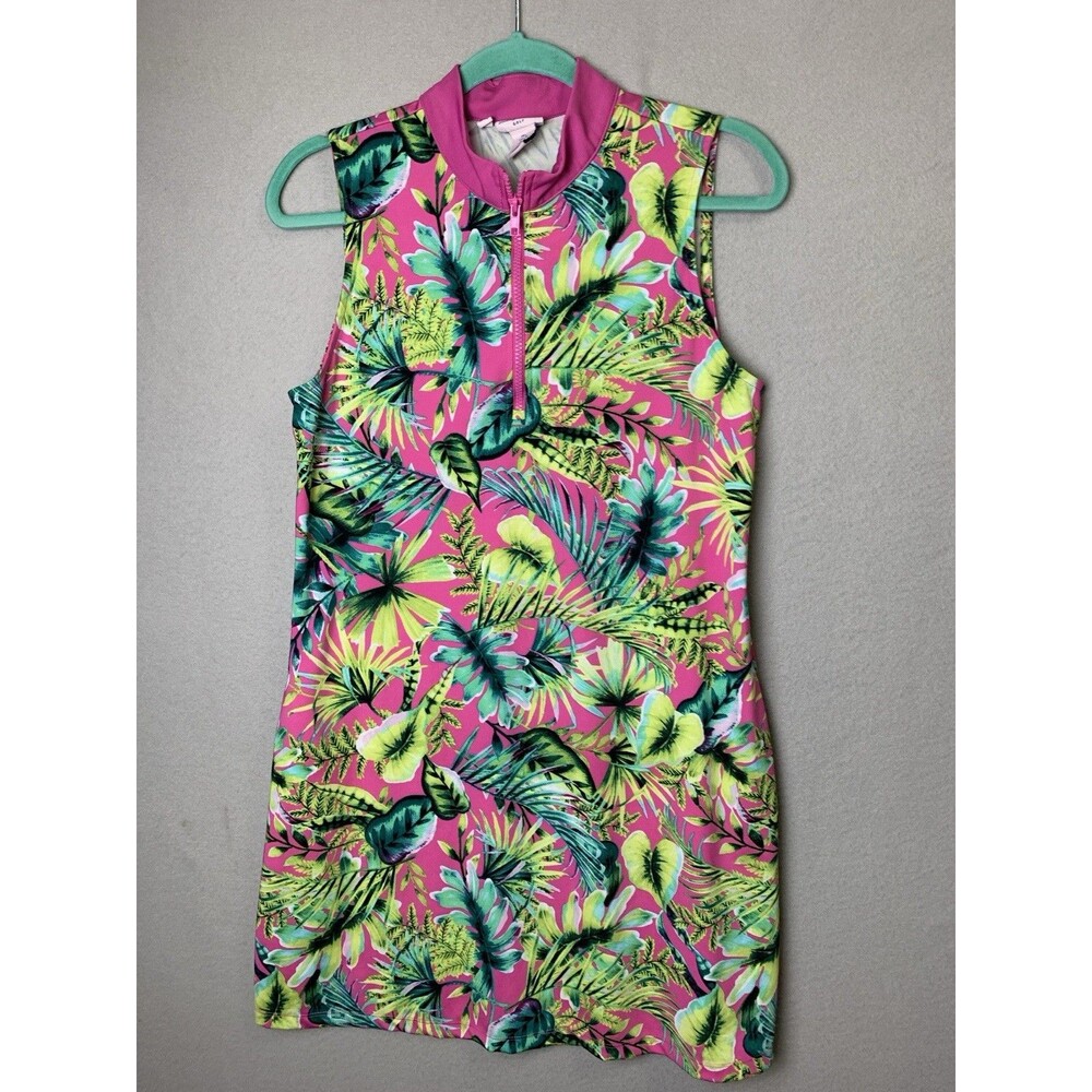 Tommy Bahama Pink Tropical Print Sleeveless Midi Dress